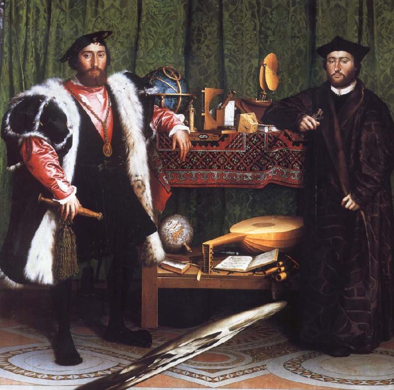 Hans holbein the younger Portrait of Jean de Dinteville and Georges de Selve oil painting picture